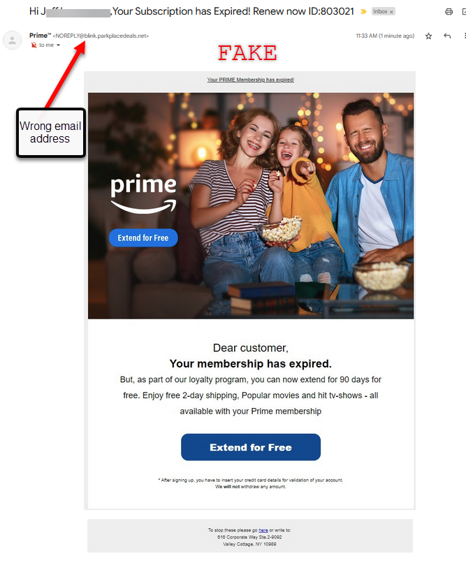 phishing email example 1